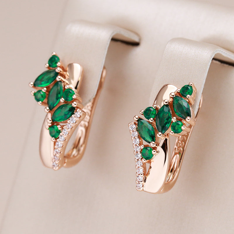 Pendientes Pretty Esmeralda bañados en Oro Rosa de 18K